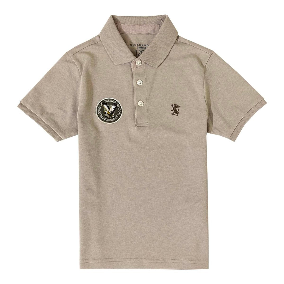 Giordano Kid's' Lion Crest Polo: Slim Fit, Classic Style, Bold Detailing - Premium Polo