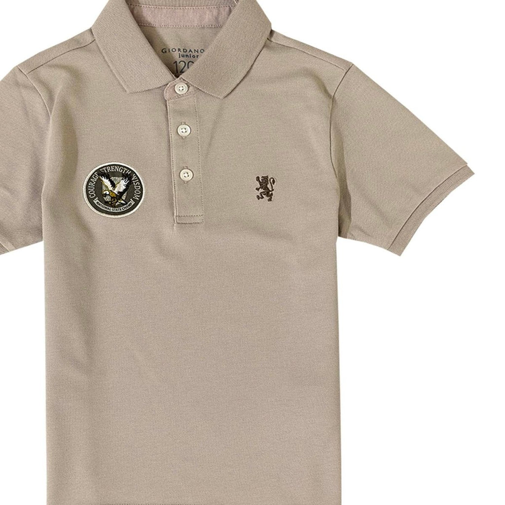 Giordano Kid's' Lion Crest Polo: Slim Fit, Classic Style, Bold Detailing - Premium Polo