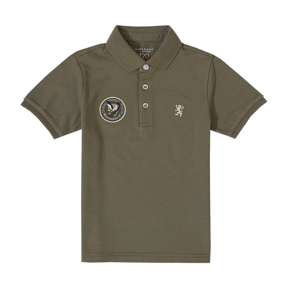 Kids' Lion Crest Polo: Slim Fit, Classic Style, Bold Detailing - Giordano