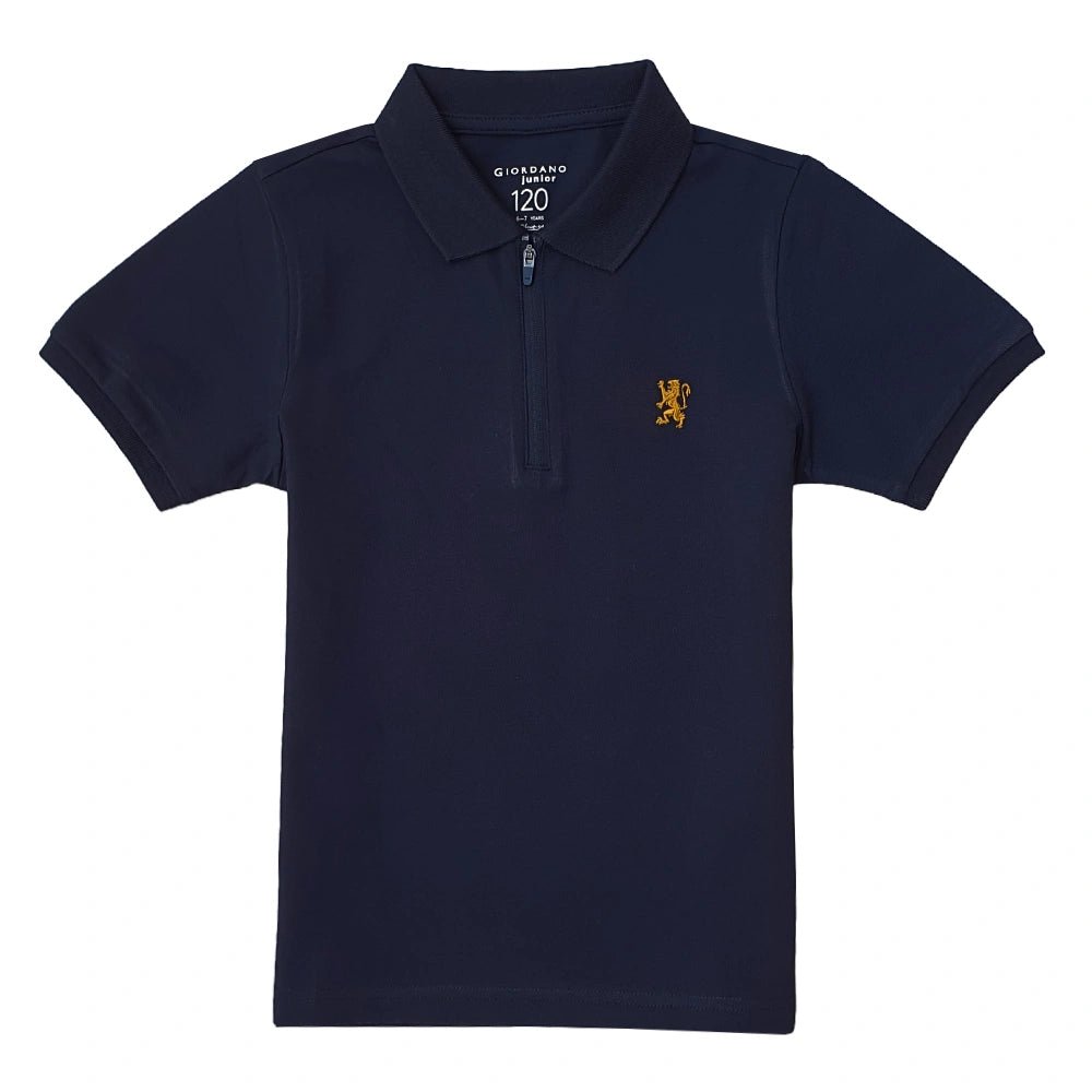 Giordano Kid's' Lion Crest Polo: Slim Fit, Classic Style, Bold Detailing - Premium Polo
