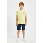 Giordano Kid's' Lion Polo: 3D Embroidery, Comfort Piqué, Classic Style - Premium Polo