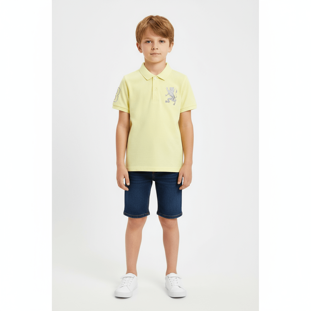 Kids' Lion Polo: 3D Embroidery, Comfort Piqué, Classic Style 100 - Shop Giordano