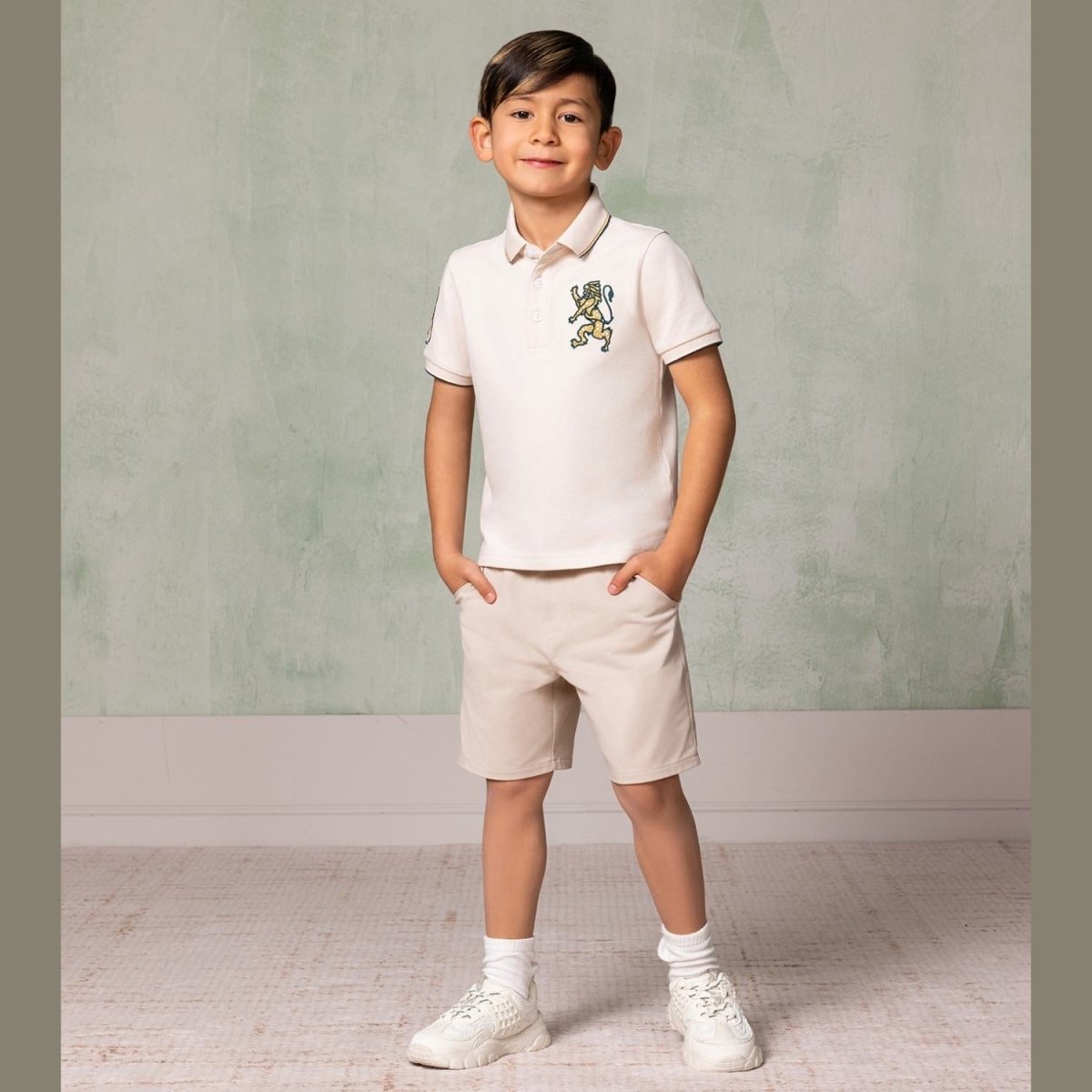 Kids' Lion Polo: 3D Embroidery, Comfort Piqué, Classic Style - Giordano