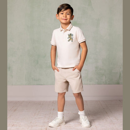 Kids' Lion Polo: 3D Embroidery, Comfort Piqué, Classic Style - Giordano