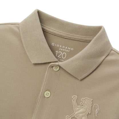 Kids' Lion Polo: 3D Embroidery, Comfort Piqué, Classic Style - Giordano