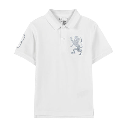 Kids' Lion Polo: 3D Embroidery, Comfort Piqué, Classic Style - Giordano