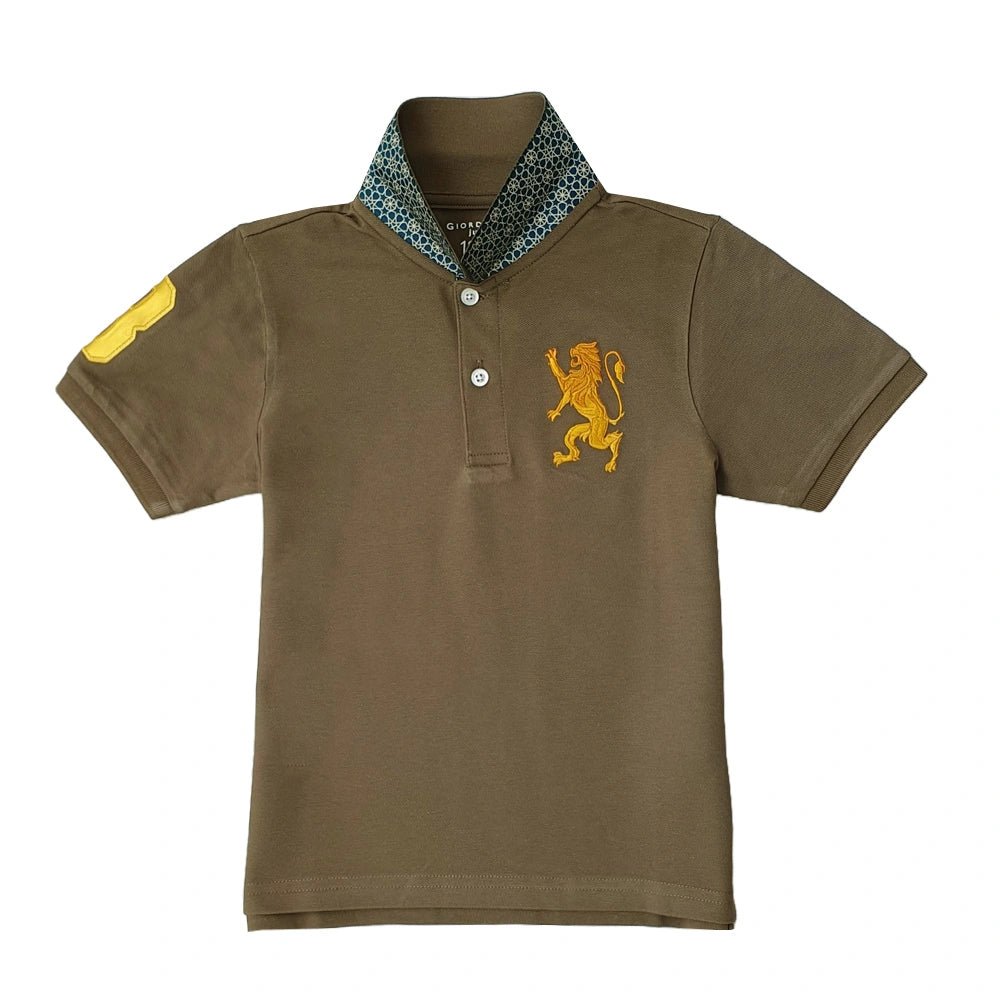 Kids' Lion Polo: 3D Embroidery, Comfort Piqué, Classic Style - Giordano