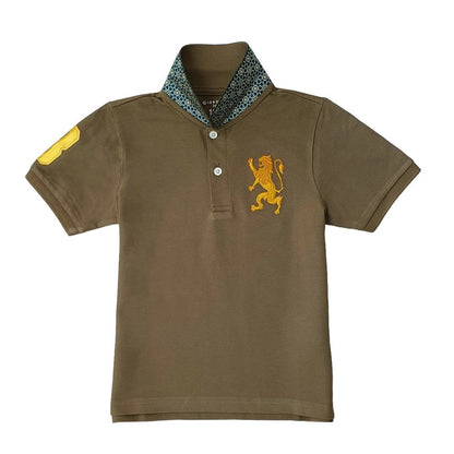 Kids' Lion Polo: 3D Embroidery, Comfort Piqué, Classic Style - Giordano