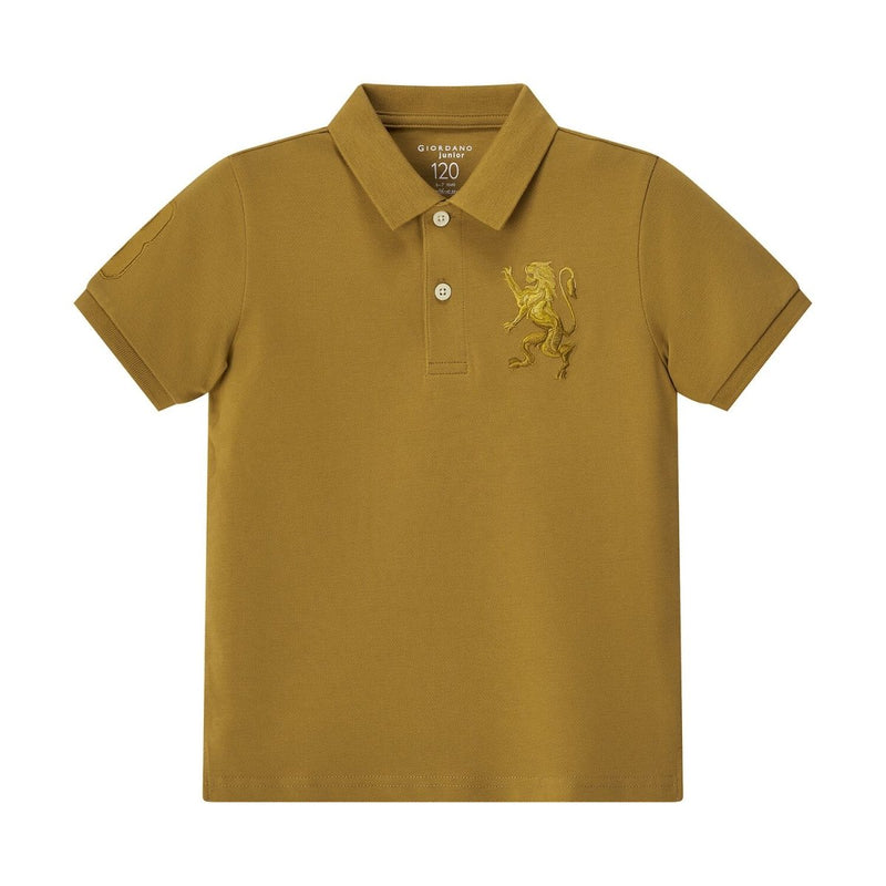 Kids' Lion Polo: 3D Embroidery, Comfort Piqué, Classic Style 4 Y - Shop Giordano
