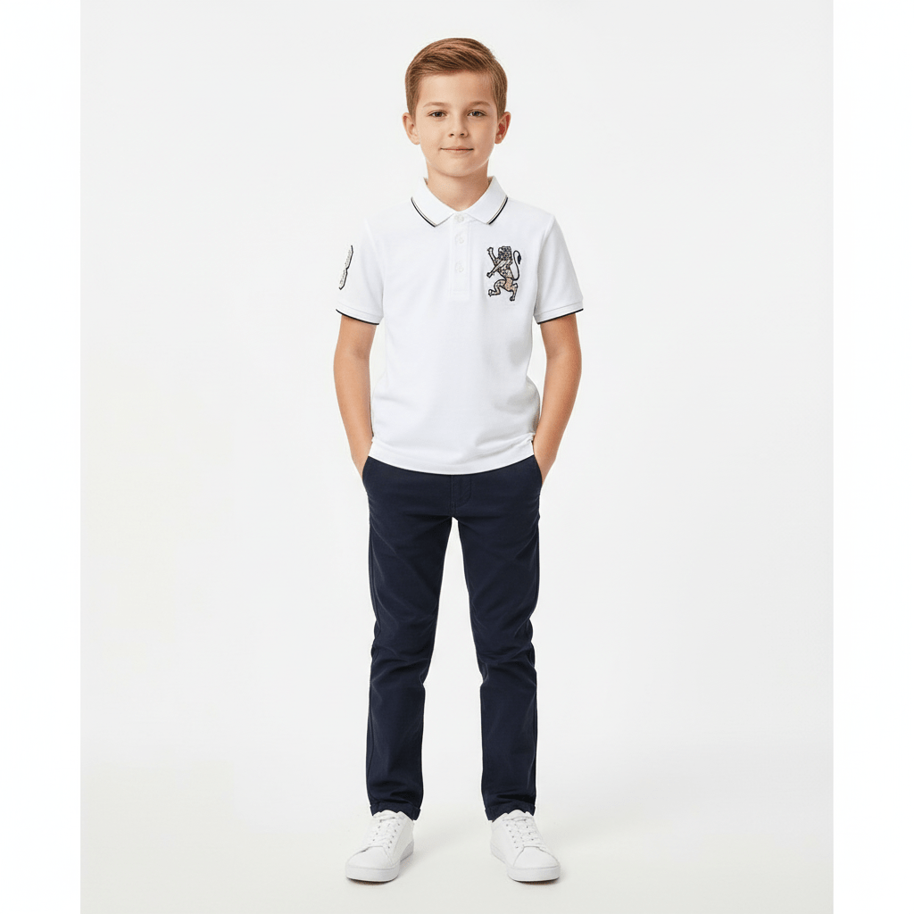 Kids' Lion Polo: 3D Embroidery, Comfort Piqué, Classic Style 4 Y - Shop Giordano