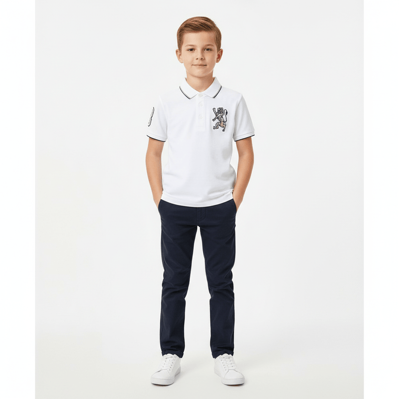Kids' Lion Polo: 3D Embroidery, Comfort Piqué, Classic Style 4 Y - Shop Giordano