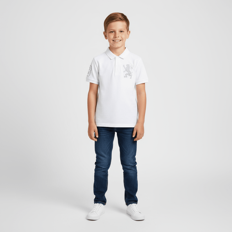 Kids' Lion Polo: 3D Embroidery, Comfort Piqué, Classic Style 4 Y - Shop Giordano