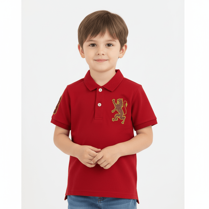 Kids' Lion Polo: 3D Embroidery, Comfort Piqué, Classic Style 4 Y - Shop Giordano