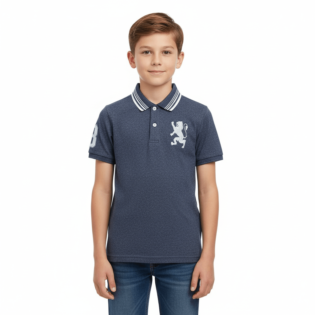 Kids' Lion Polo: 3D Embroidery, Comfort Piqué, Classic Style 4 Y - Shop Giordano