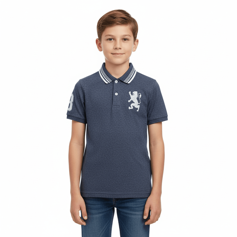 Kids' Lion Polo: 3D Embroidery, Comfort Piqué, Classic Style 4 Y - Shop Giordano