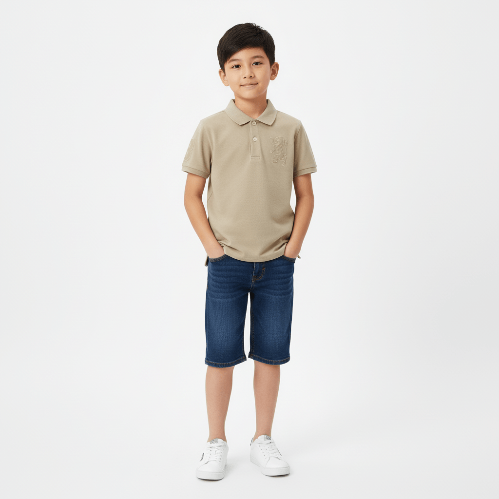 Kids' Lion Polo: 3D Embroidery, Comfort Piqué, Classic Style 4 Y - Shop Giordano