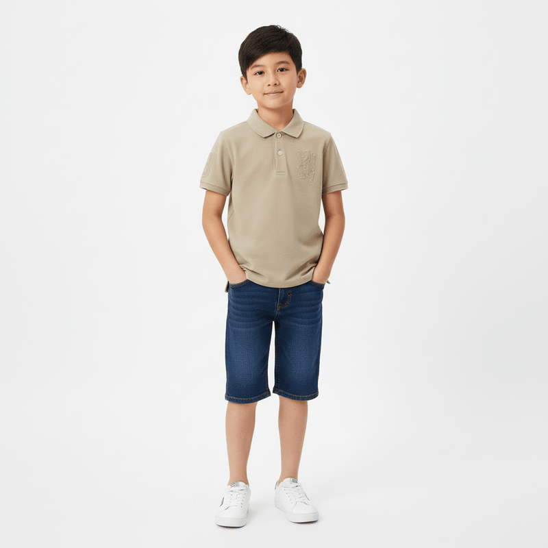 Kids' Lion Polo: 3D Embroidery, Comfort Piqué, Classic Style 4 Y - Shop Giordano