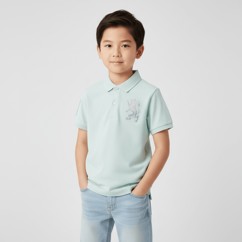 Kids' Lion Polo: 3D Embroidery, Comfort Piqué, Classic Style 4 Y - Shop Giordano