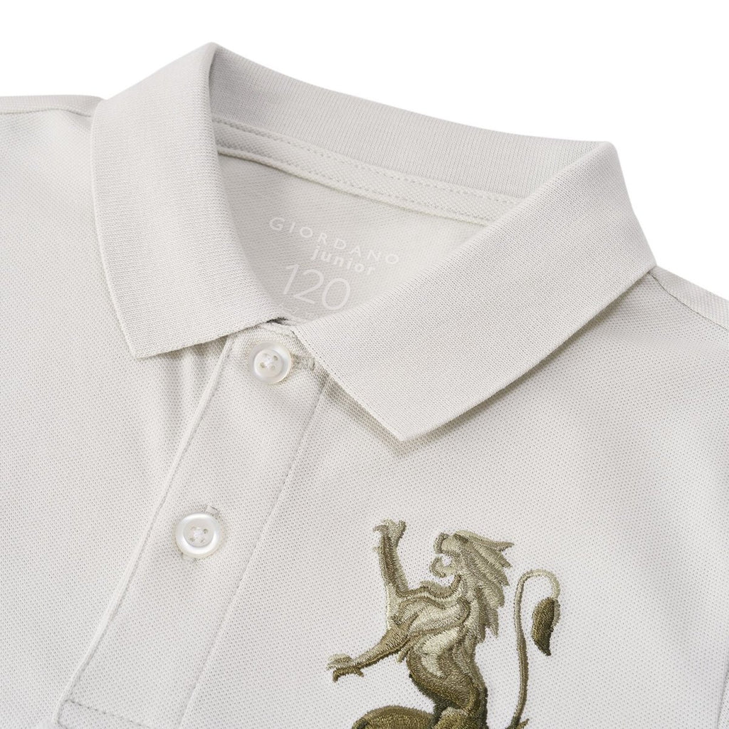 Kids' Lion Polo: 3D Embroidery, Comfort Piqué, Classic Style 4 Y - Shop Giordano