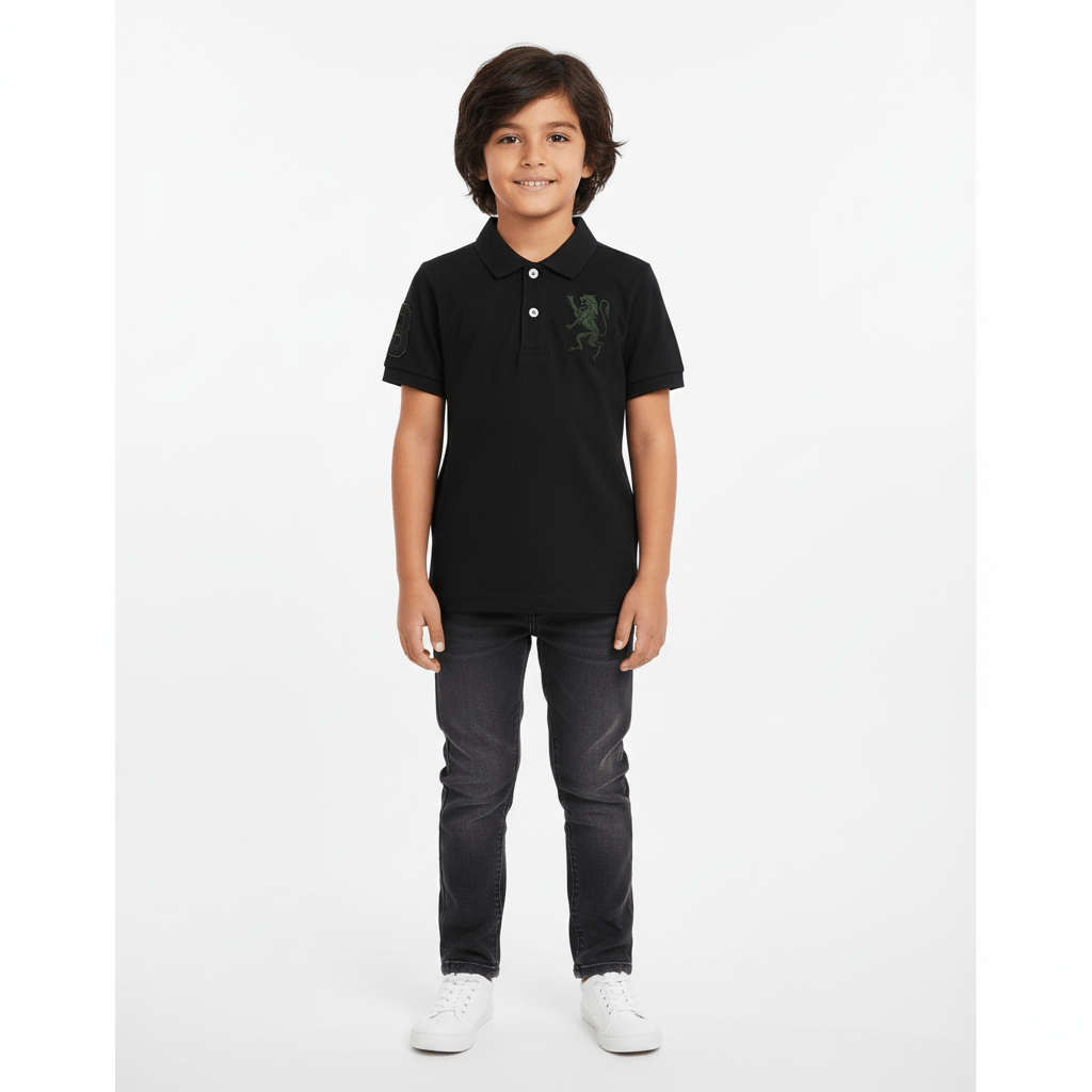 Kids' Lion Polo: 3D Embroidery, Comfort Piqué, Classic Style 4 Y - Shop Giordano