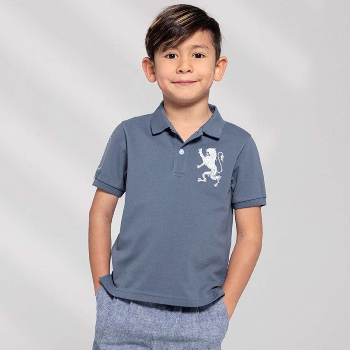 Kids' Lion Polo: 3D Embroidery, Comfort Piqué, Classic Style - Giordano