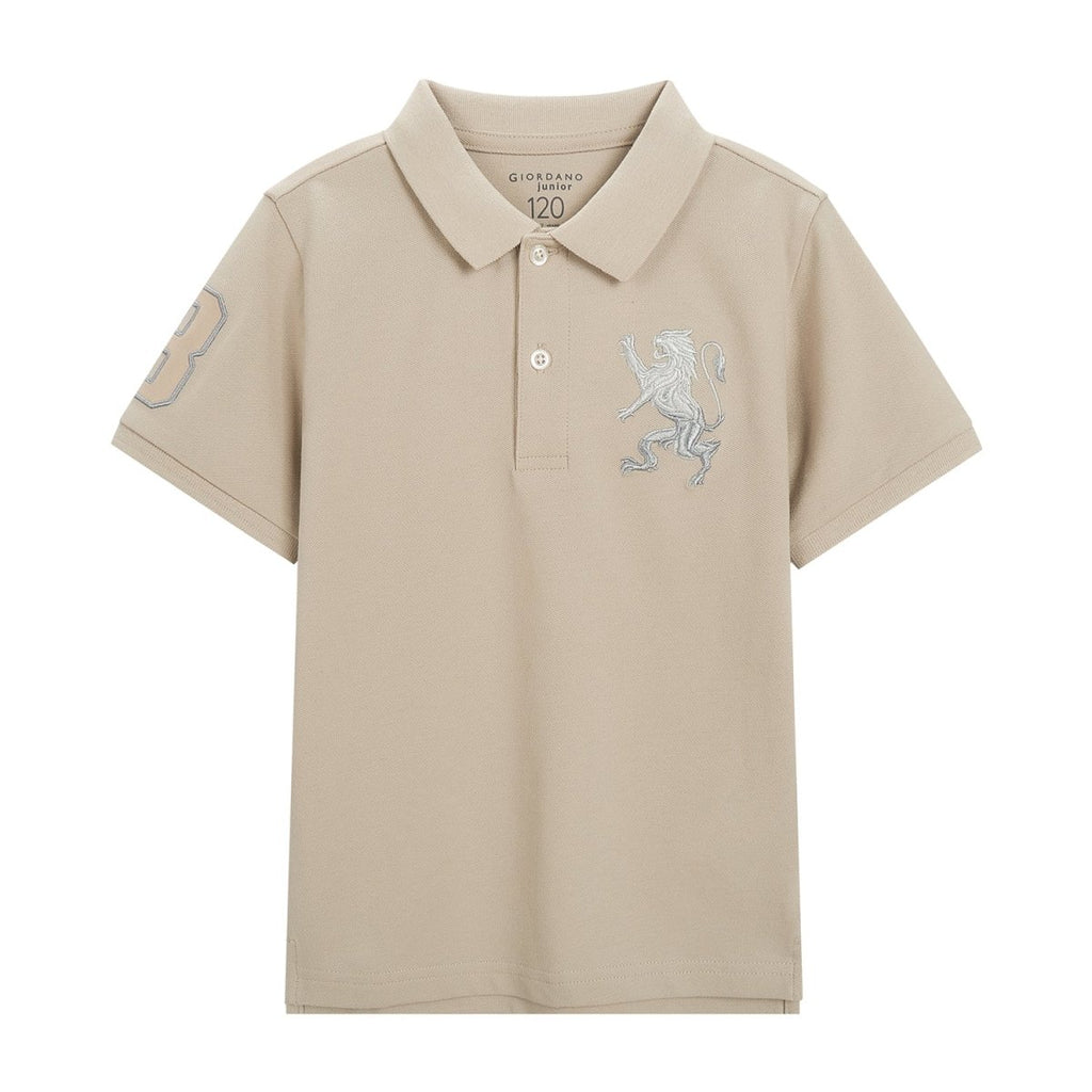 Kids' Lion Polo: 3D Embroidery, Comfort Piqué, Classic Style 4 Y - Shop Giordano