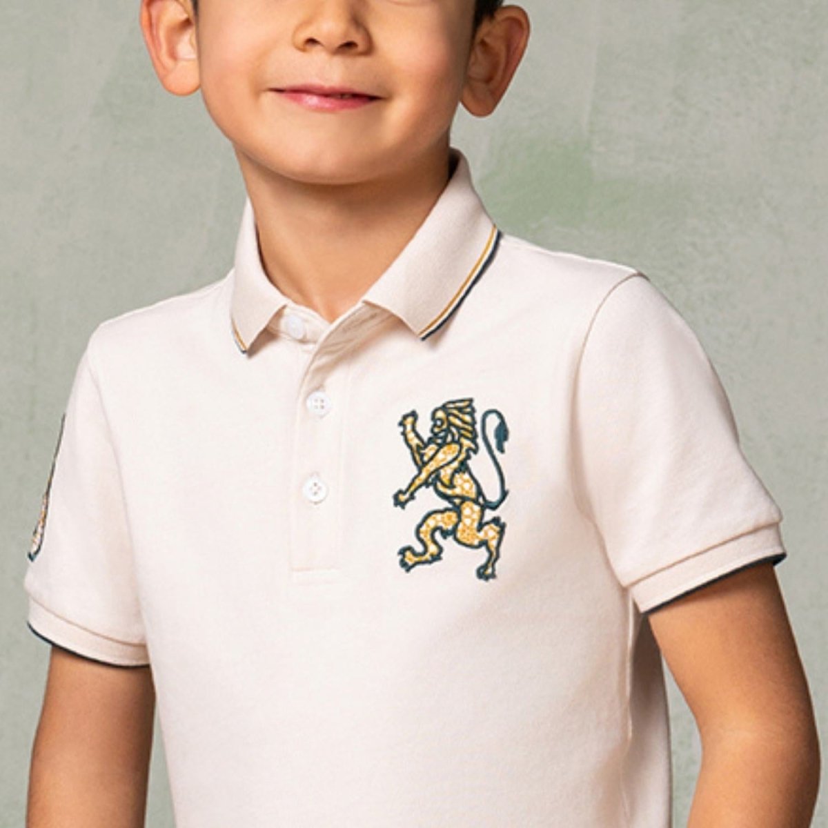 Kids' Lion Polo: 3D Embroidery, Comfort Piqué, Classic Style - Giordano