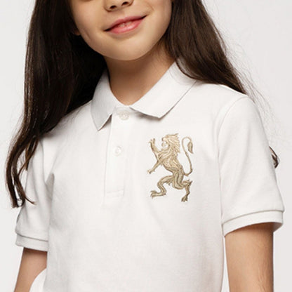 Kids' Lion Polo: 3D Embroidery, Comfort Piqué, Classic Style - Giordano