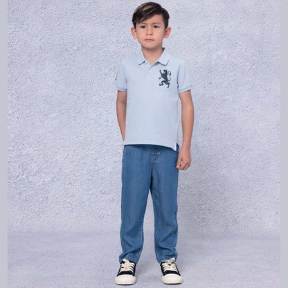 Kids' Lion Polo: 3D Embroidery, Comfort Piqué, Classic Style - Giordano