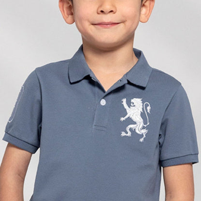 Kids' Lion Polo: 3D Embroidery, Comfort Piqué, Classic Style - Giordano