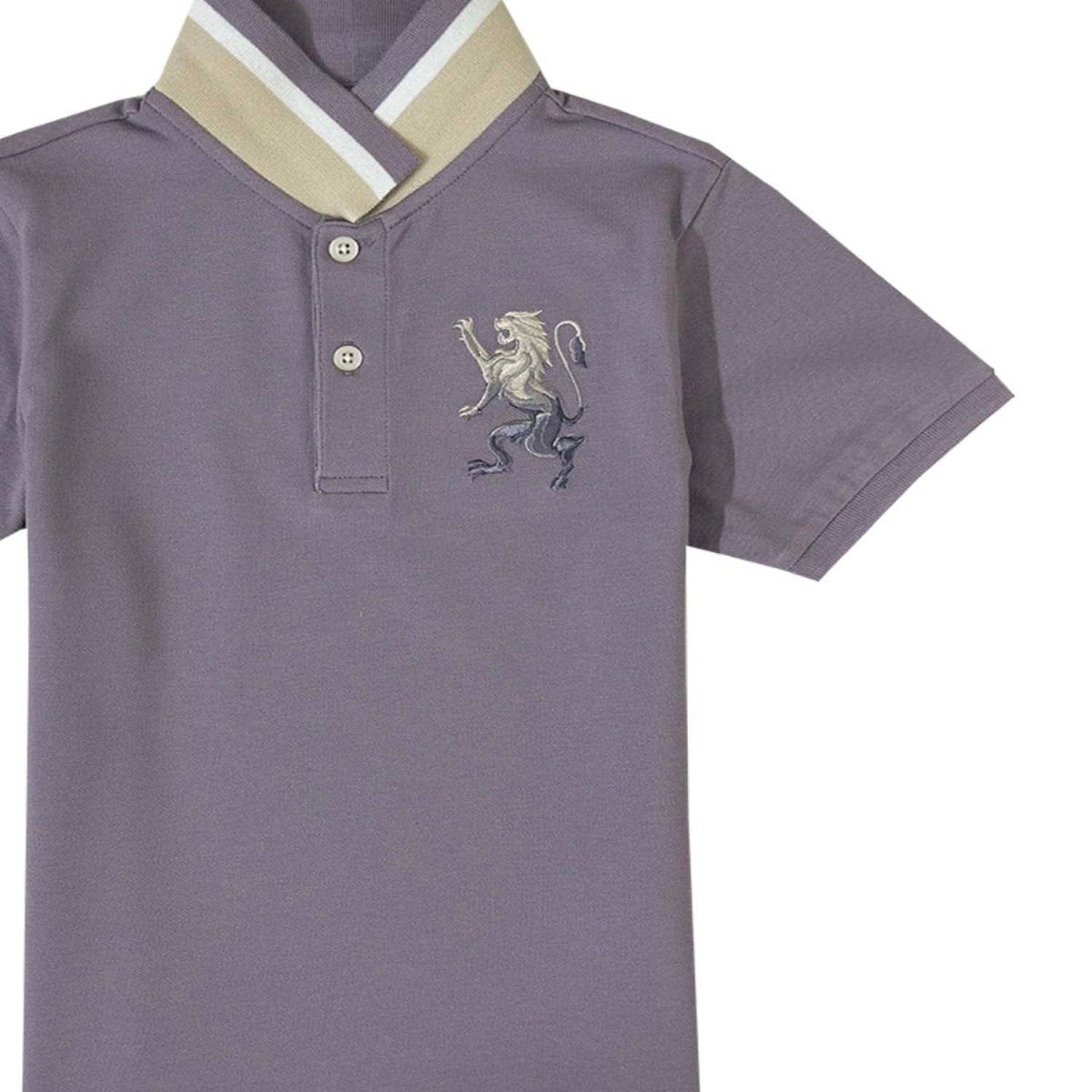 Kids' Lion Polo: 3D Embroidery, Comfort Piqué, Classic Style - Giordano