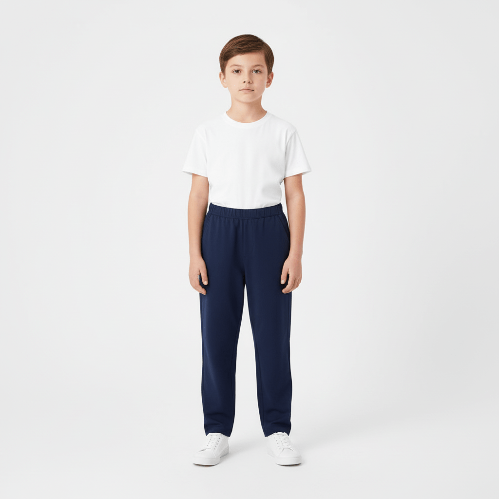 Kids Mid - Rise Regular Taper Stretch Twill Pants – Elastic Waist Comfort Fit 4 Y - Shop Giordano