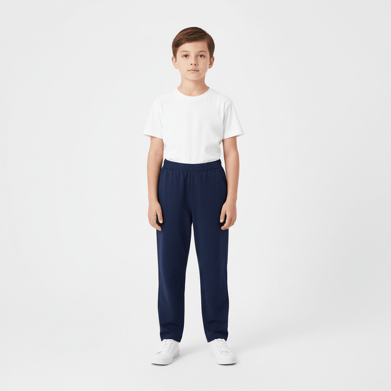 Kids Mid - Rise Regular Taper Stretch Twill Pants – Elastic Waist Comfort Fit 4 Y - Shop Giordano