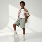 Kid's Mid - Rise Relaxed Fit Twill Shorts 4 Y - Shop Giordano