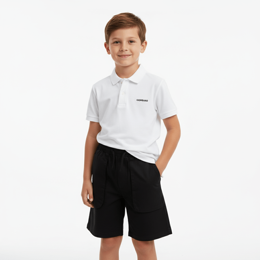 Kid's Mid - Rise Relaxed Fit Twill Shorts 4 Y - Shop Giordano