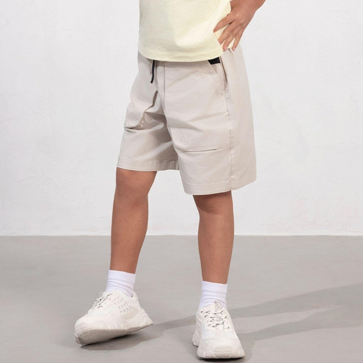 Kid's Mid - Rise Relaxed Fit Twill Shorts - Giordano