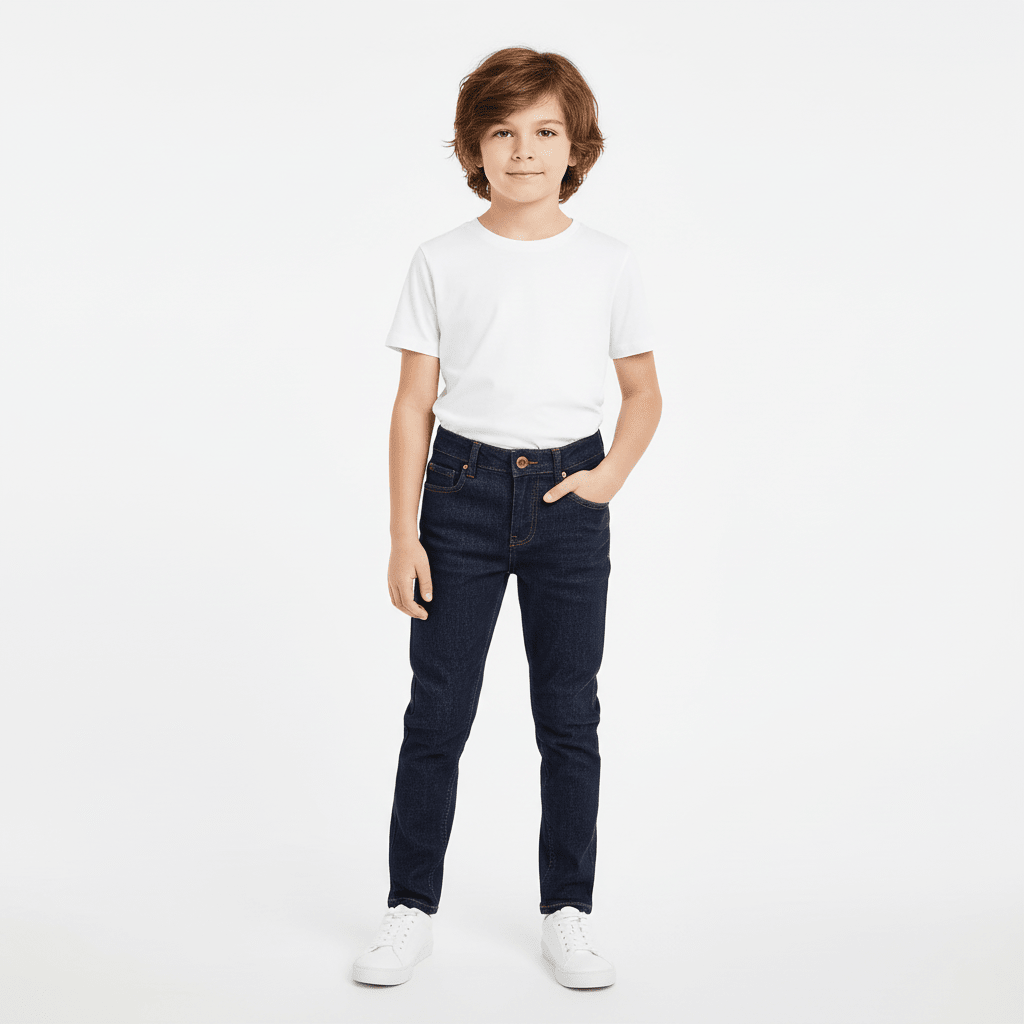 Kid's Mid - Rise Slim Taper Stretch Denim Jeans 4 Y - Shop Giordano