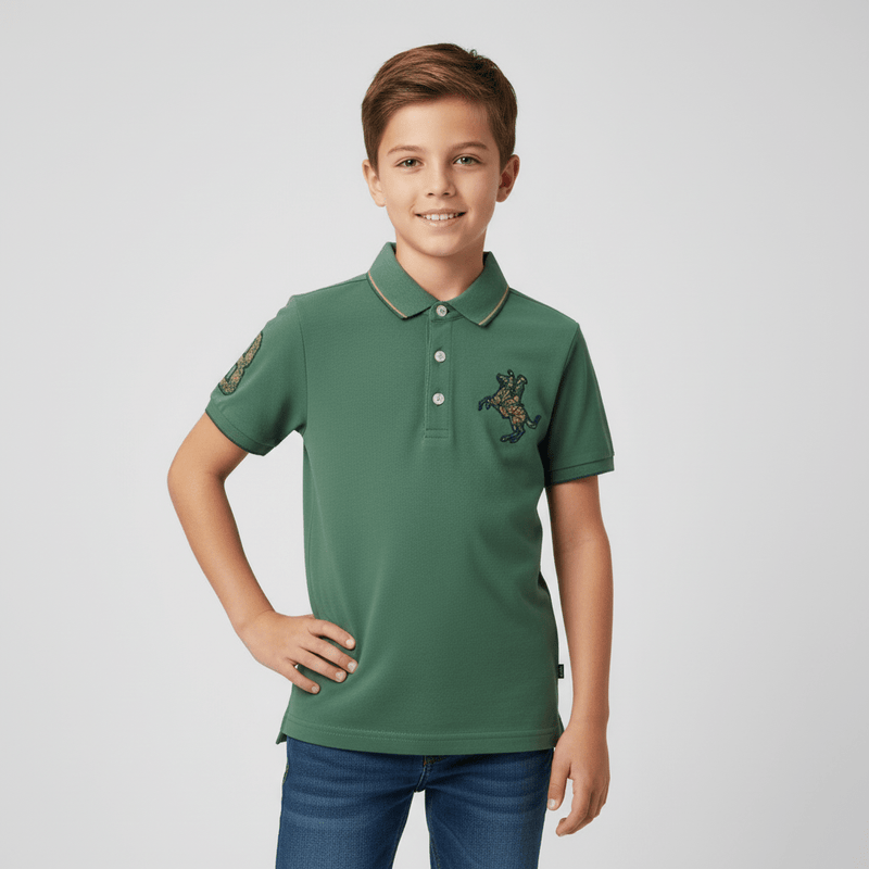 Kids' Napoleon Polo: Classic Piqué, Bold Embroidery, All - Day Comfort 100 - Shop Giordano