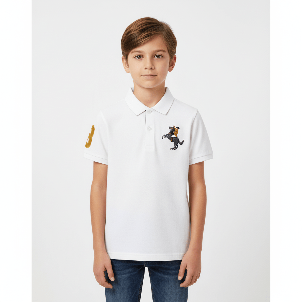 Kids' Napoleon Polo: Classic Piqué, Bold Embroidery, All - Day Comfort 100 - Shop Giordano
