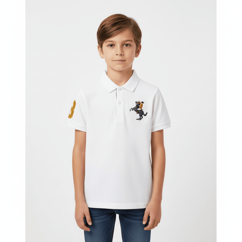 Kids' Napoleon Polo: Classic Piqué, Bold Embroidery, All - Day Comfort 100 - Shop Giordano