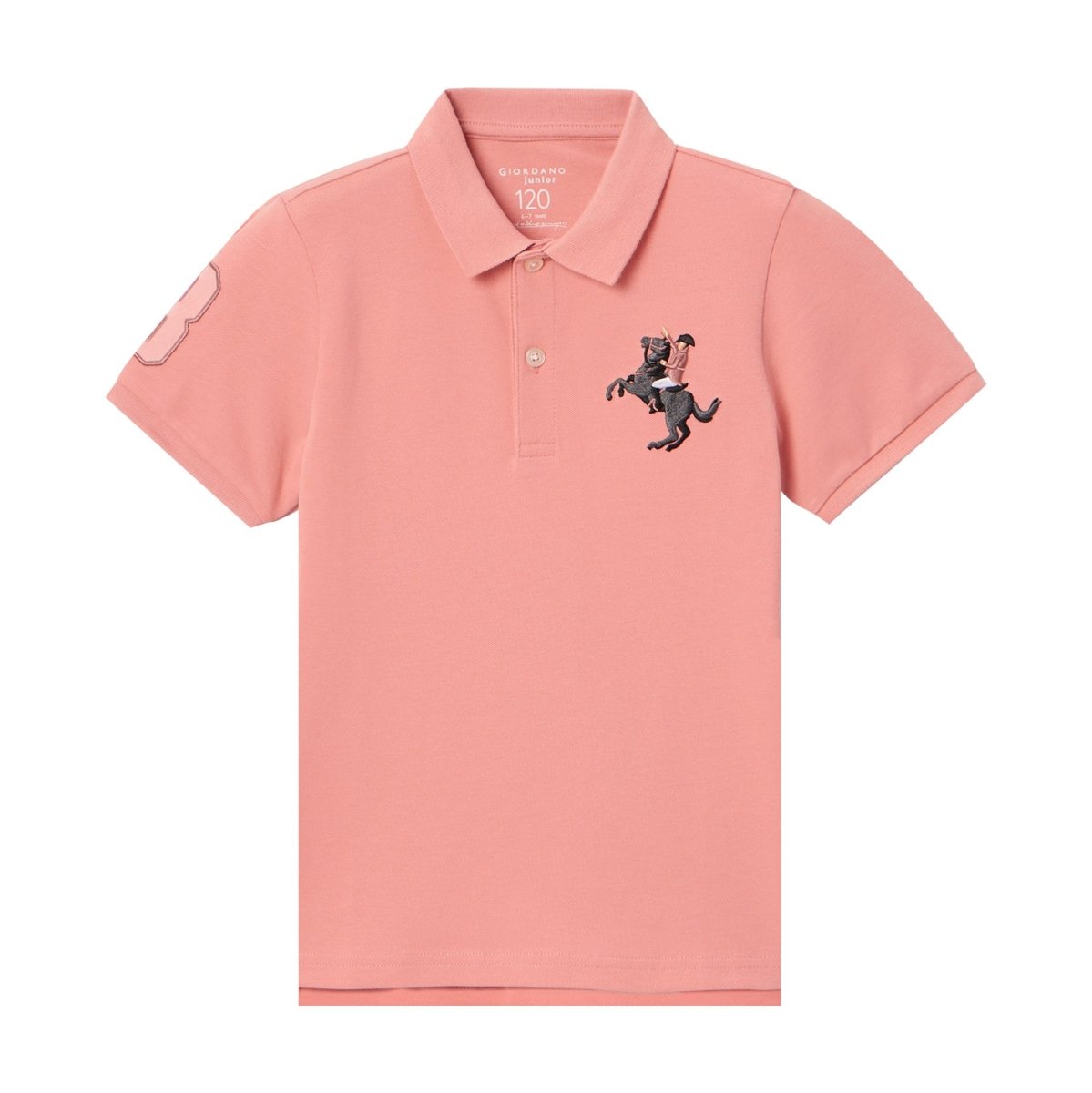 Giordano Kid's' Napoleon Polo: Classic Piqué, Bold Embroidery, All-Day Comfort - Premium Polo