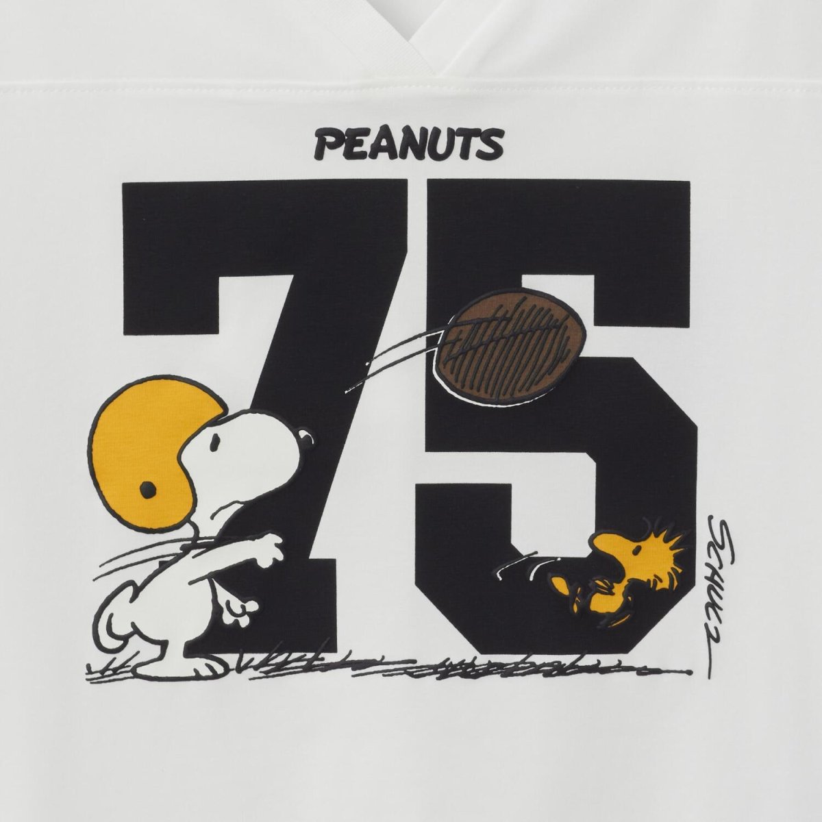 Kid's Peanuts 75Th Anniversary Snoopy Football Jersey Tee - Giordano