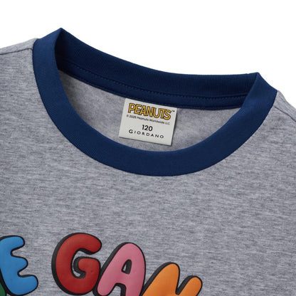 Kid's Peanuts Snoopy Raglan Tee - White & Red Graphic T-Shirt - Giordano