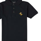 Kids Pique Flat Knit Collar Short Sleeve Slim Fit Small Napoleon Embroidery Bold Polo 100 - Shop Giordano