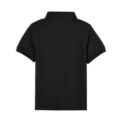 Kids Pique Flat Knit Collar Short Sleeve Slim Fit Small Napoleon Embroidery Bold Polo - Giordano