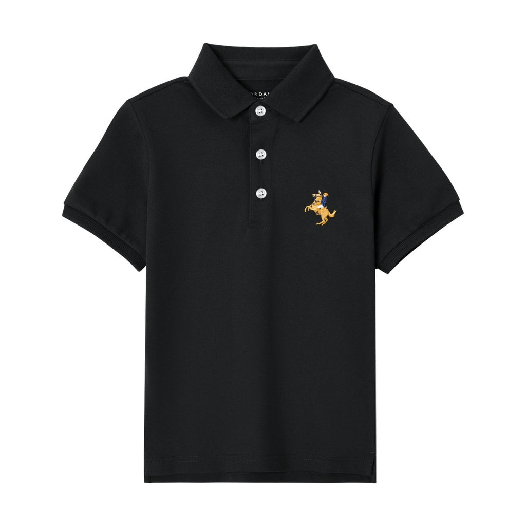 Kids Pique Flat Knit Collar Short Sleeve Slim Fit Small Napoleon Embroidery Bold Polo 100 - Shop Giordano