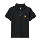 Kids Pique Flat Knit Collar Short Sleeve Slim Fit Small Napoleon Embroidery Bold Polo 100 - Shop Giordano