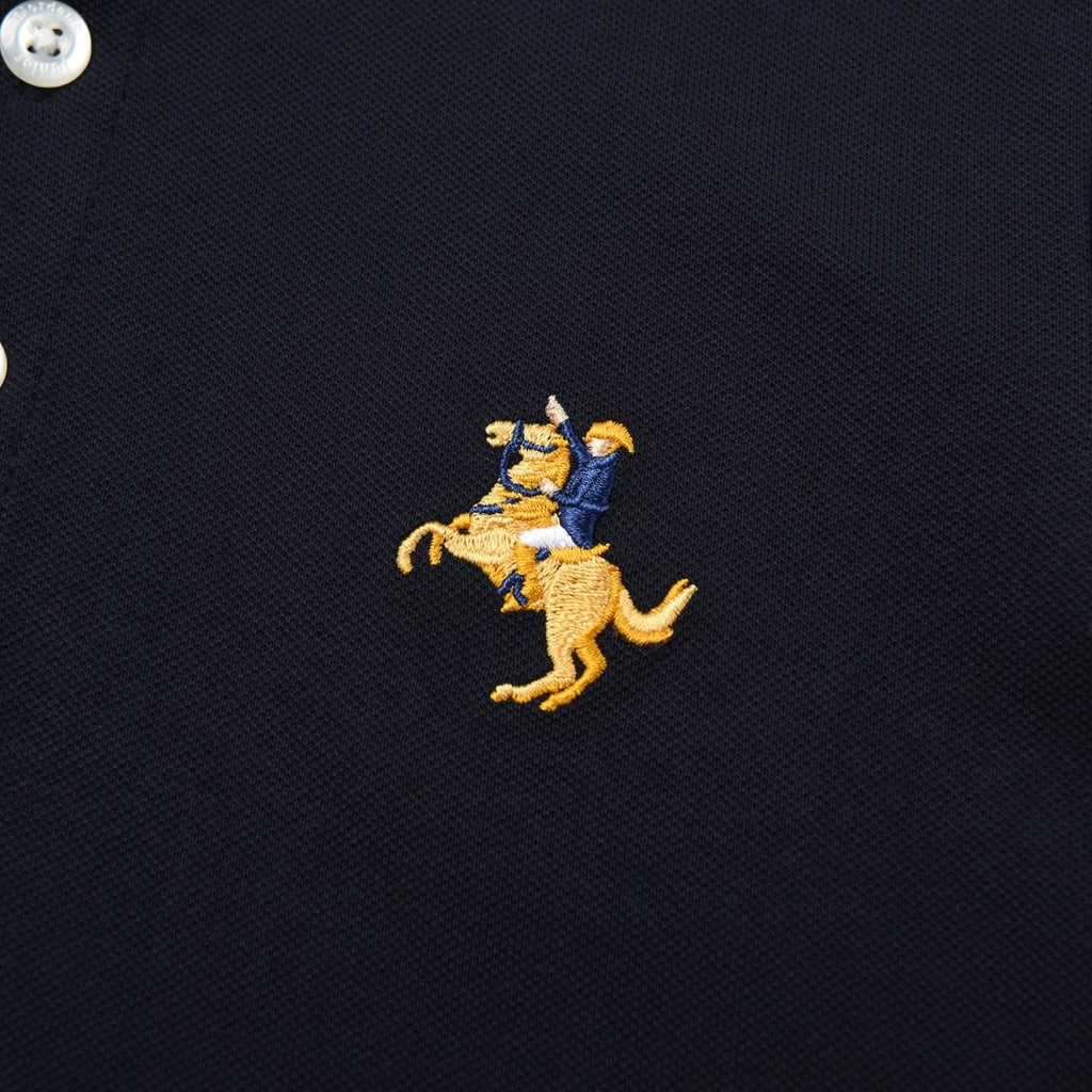 Kids Pique Flat Knit Collar Short Sleeve Slim Fit Small Napoleon Embroidery Bold Polo 100 - Shop Giordano