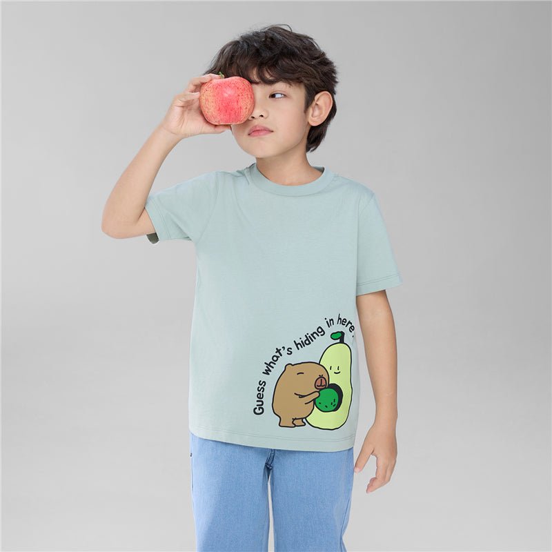 Giordano Kid's Regular Fit Cotton Crew Neck Graphic Print Tee - first_variant_option_2 Premium Print Tee for Giordano