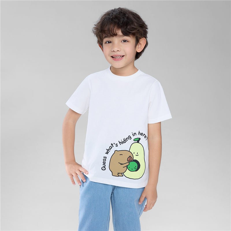 Giordano Kid's Regular Fit Cotton Crew Neck Graphic Print Tee - first_variant_option_2 Premium Print Tee for Giordano
